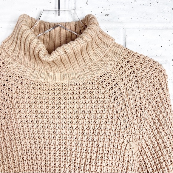 JCREW Heavy Knit Turtleneck Short Sleeve Sweater Cotton Poncho - Picture 2 of 11